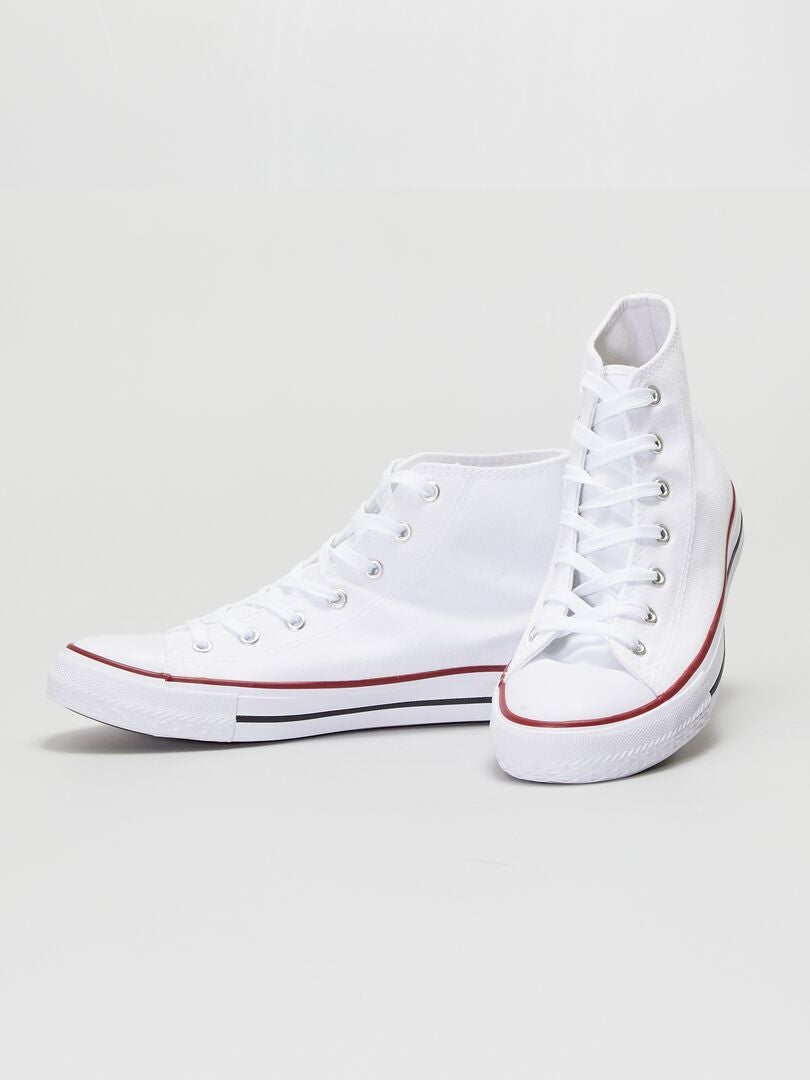 Hoge canvas sneakers - wit