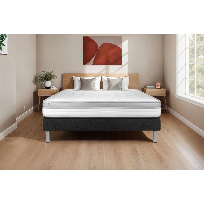 Matratze und Lattenrost 90x200 cm - Vital Relax Schwarz