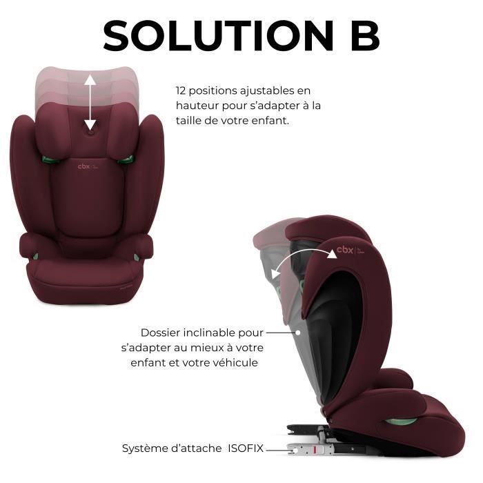 Silla de coche Cybex CBX Solution B i-Fix para niños de 3 a 12 años, de 15 a 50 kg y de 100 a 150 cm - Roja