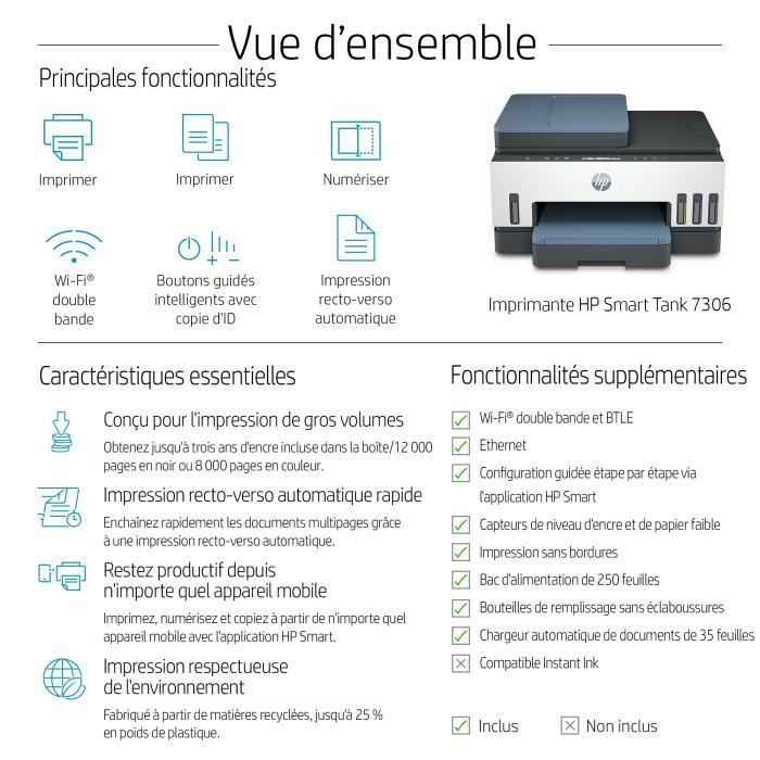 HP Smart Tank 7306 All-in-One Color Printer with Ink Tank