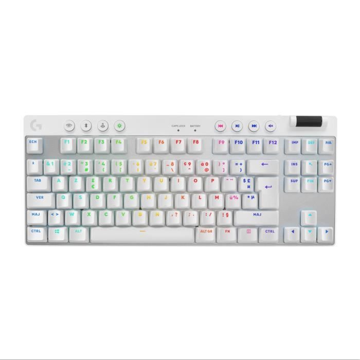 Gamingtoetsenbord - Draadloos - Logitech G - Pro X TKL Lightspeed - AZERTY - Mechanisch - Verlicht - Wit
