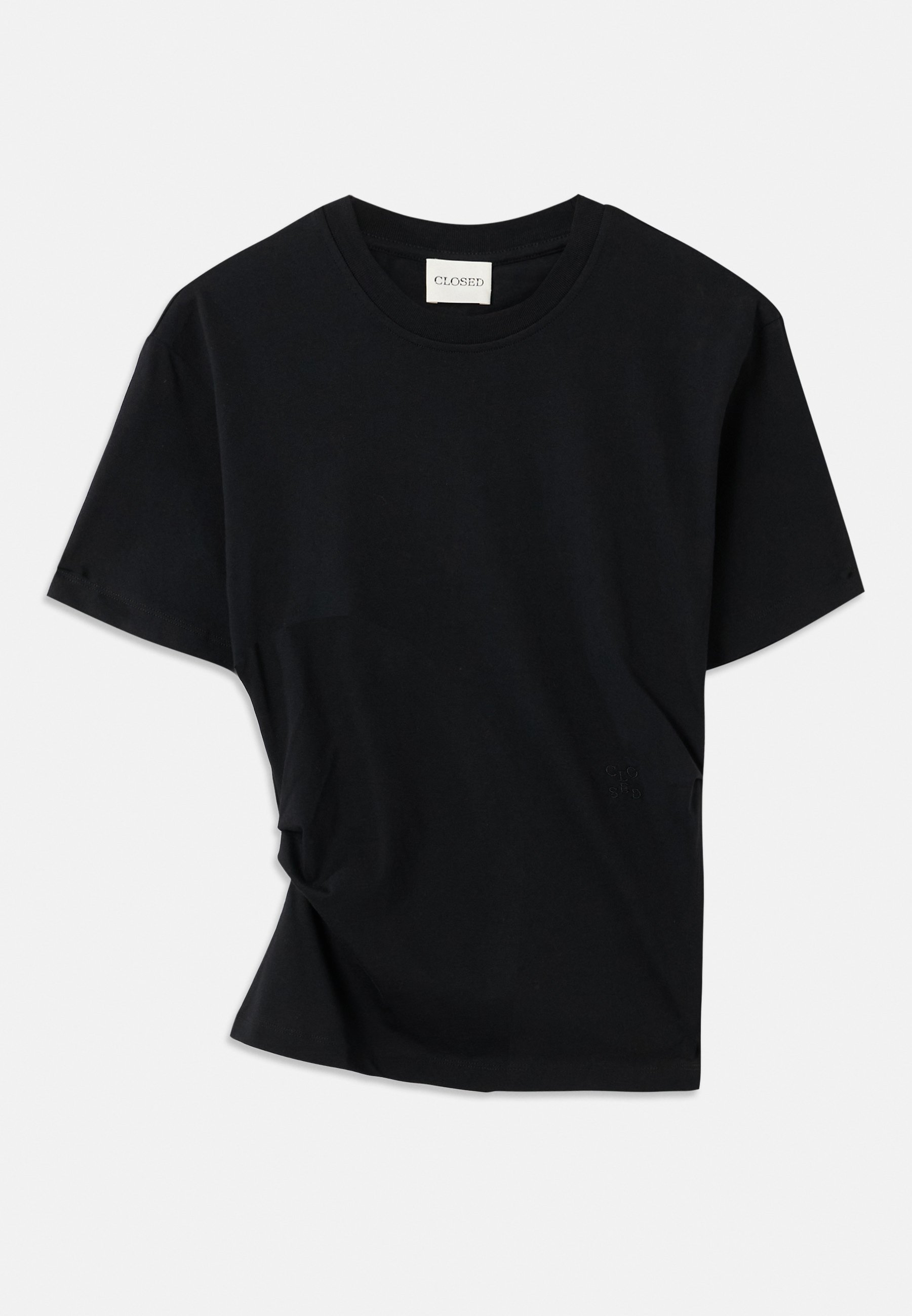CLOSED DRAPED - Camiseta básica - preta