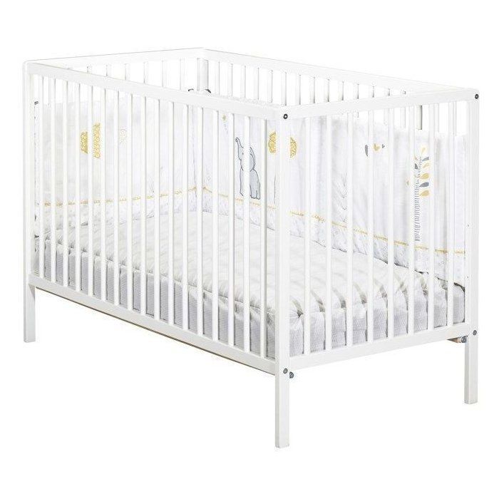 Cuna para bebé - 120 x 60 cm - Babyprice First - Todos los barrotes - Madera blanca
