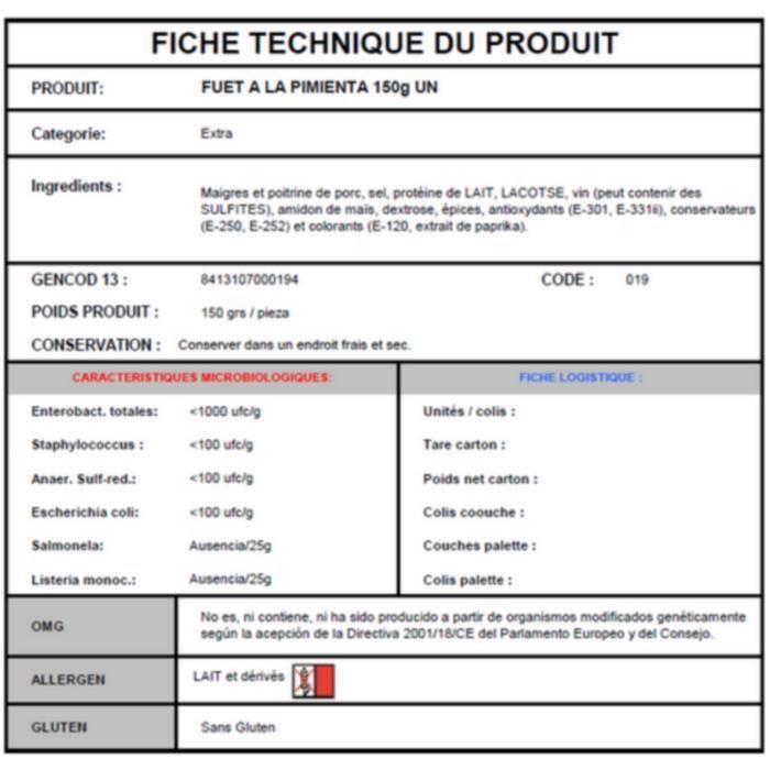 Fouet au poivre rouge 150gr