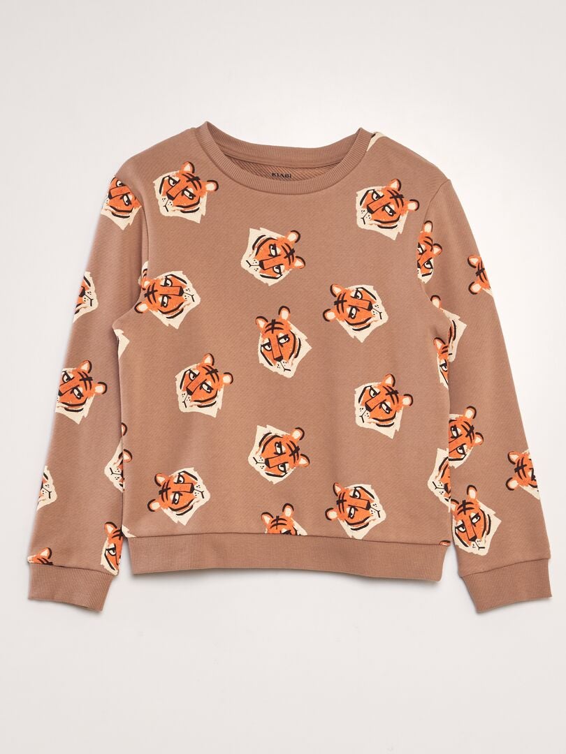 Bedrukte French Terry-sweatshirt - BRUIN