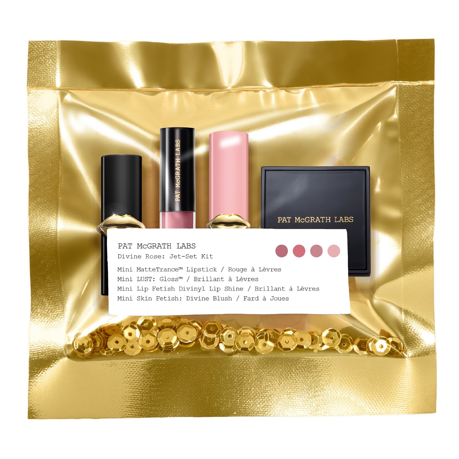 Conjunto de Maquiagem Pat McGrath Labs Love Collection Divine Rose: Kit Jet-Set -