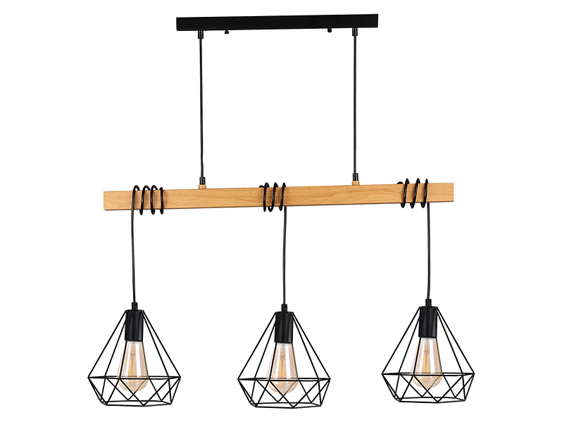 Lampa wisząca Vigo 3-punktowa 75cm metalowa beżowo-czarna
