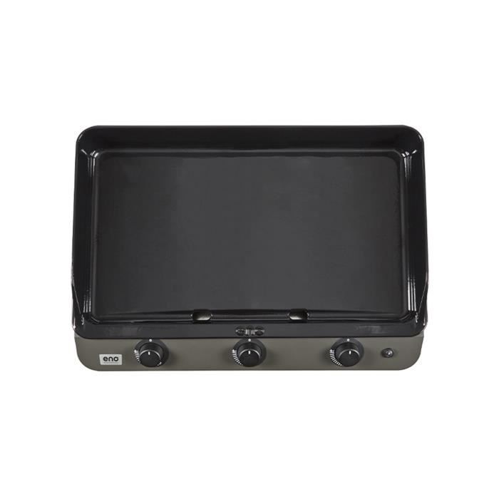 FUSION 75 Cargo Grey 3-Burner Gas Griddle - ENO - Enameled Cast Iron - 75x58x19cm