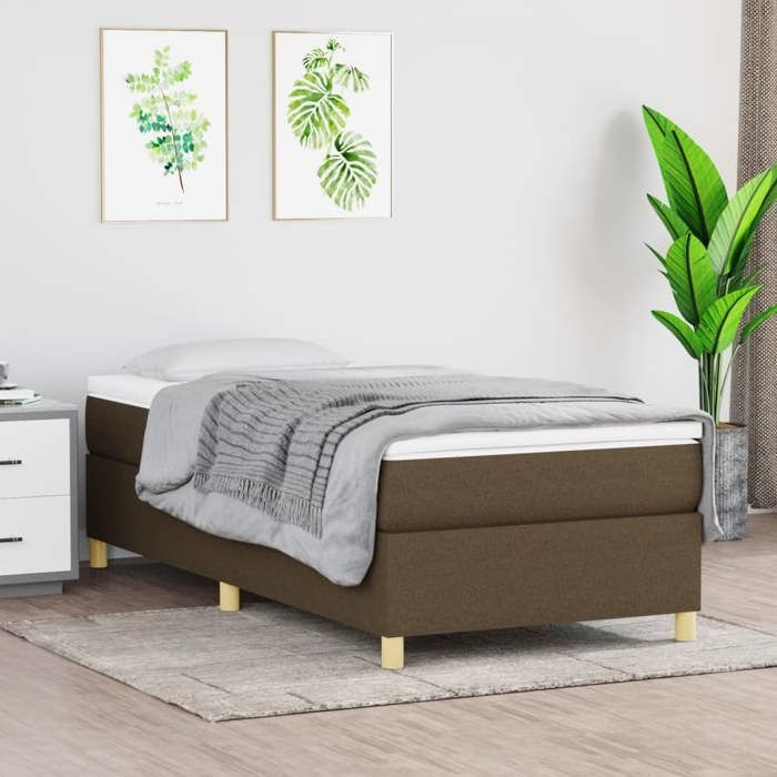 Struttura letto con materasso - Maison Exclusive - 80x200 cm - Marrone scuro - Massimo relax