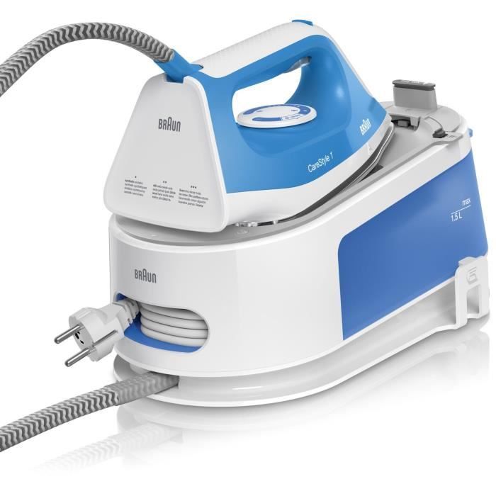 Centrale Vapeur - BRAUN - IS1012BL - Carestyle 1 - 5,5 bars - Pression Vapeur 340 g/min - Contenance 1,5 L