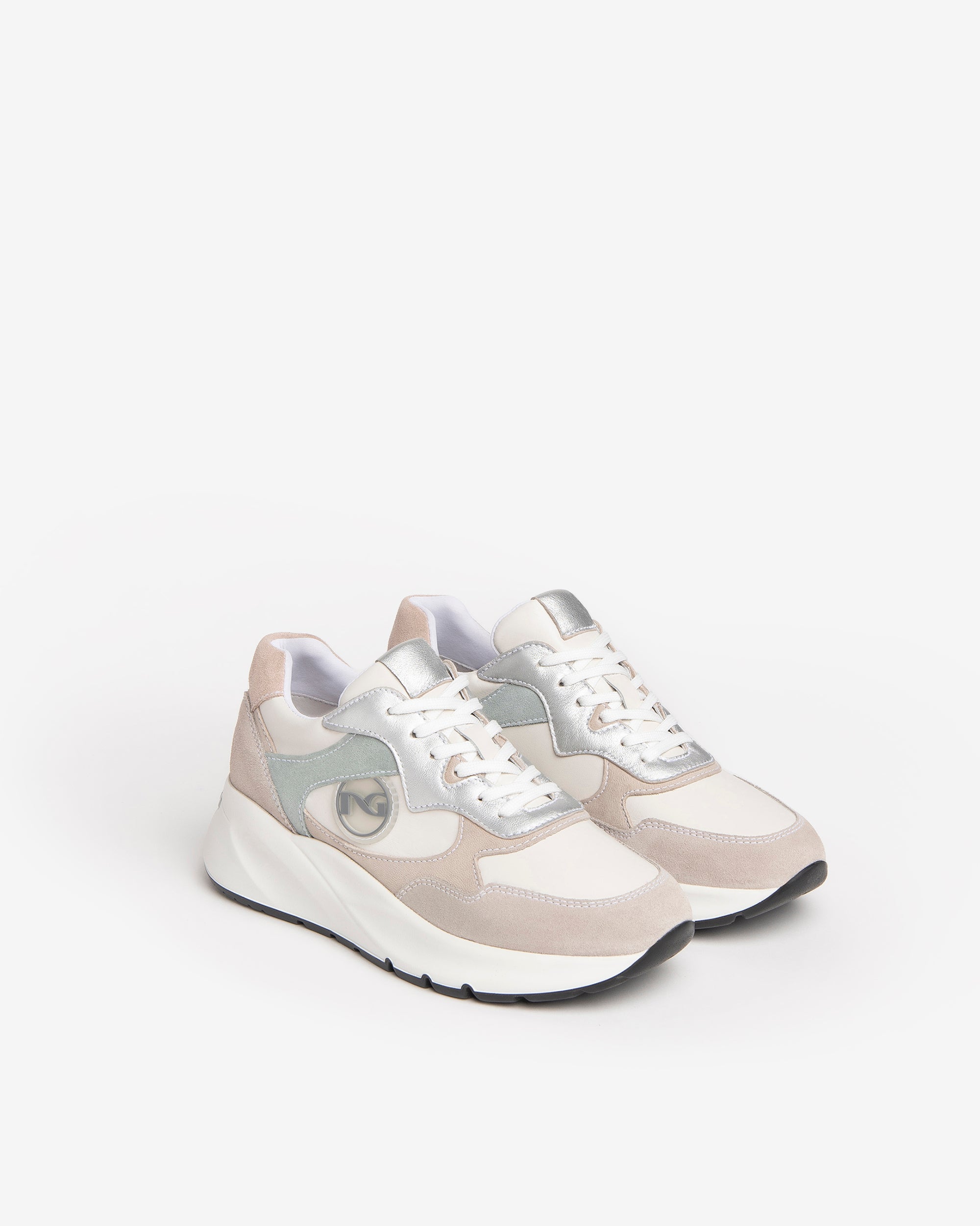  Baskets en cuir et daim pour femmes
