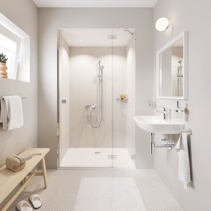 Lavabo suspendido GROHE Bau Ceramic de 55 cm - 1 orificio para grifo - Porcelana vitrificada - Blanco alpino