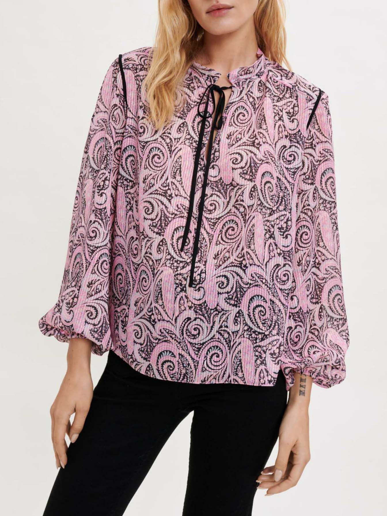 Luchtige blouse met paisleyprint - Paisley rose