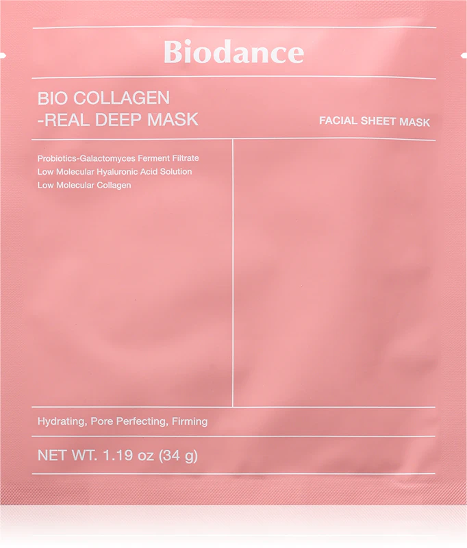 Biodance Bio-Collagen Real Deep Mask - uma máscara de hidrogel intensamente hidratante que minimiza os poros.