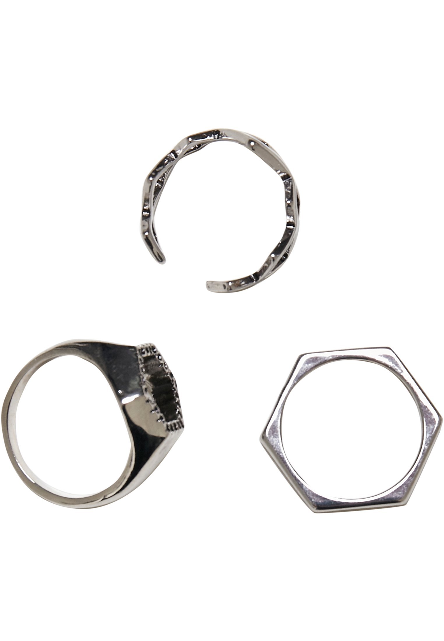 Urban Classics 3-delige set - Ring - zilverkleurig