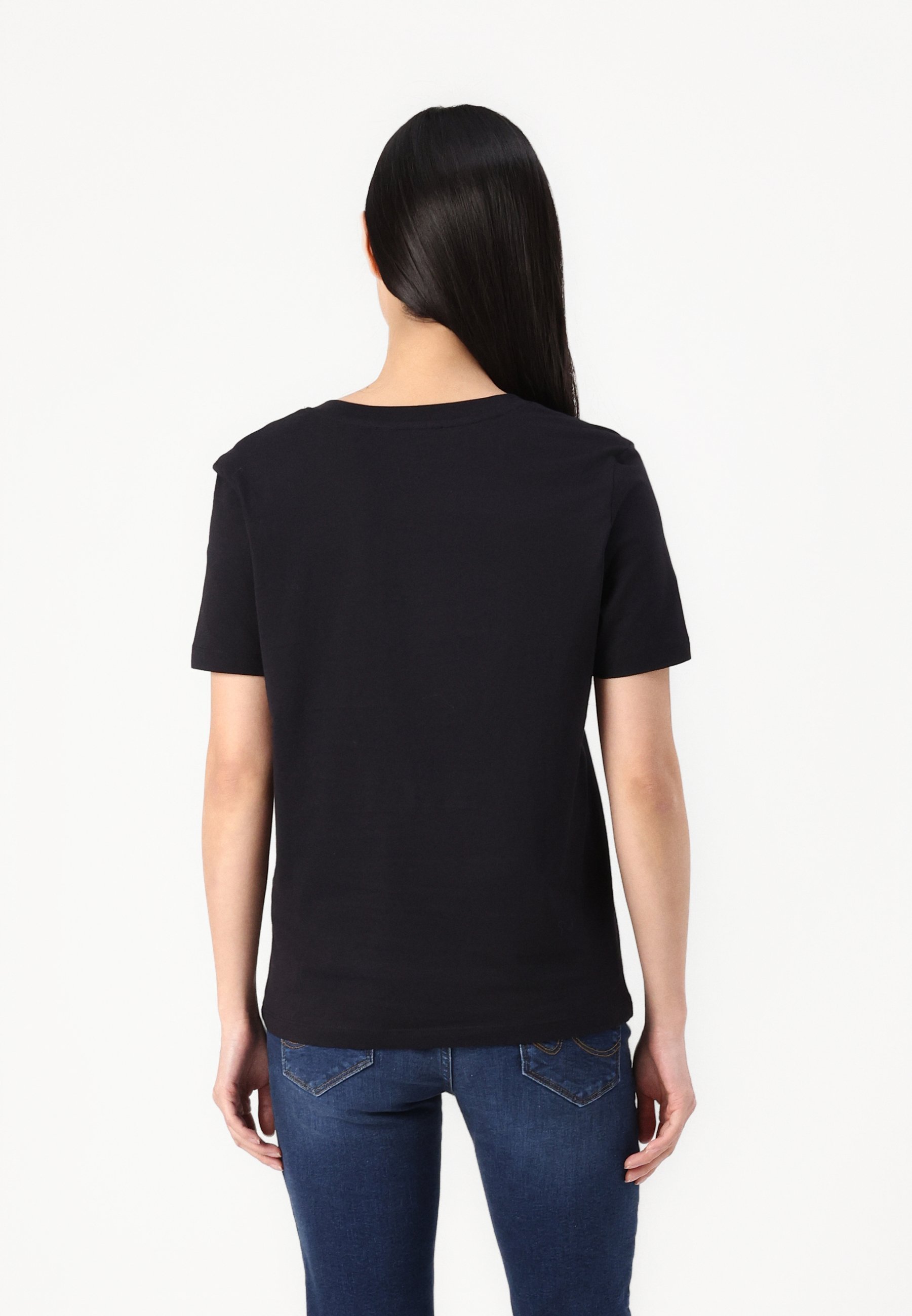 Selected Femme SLFESSENTIAL V-HALS T-shirt - Basic T-shirt - zwart