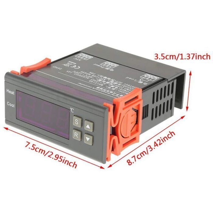 Termostato digital ajustable - PZCC - Sonda sensora - MH1210B - Control preciso de la temperatura - Rango de -40 ℃ a 120 ℃