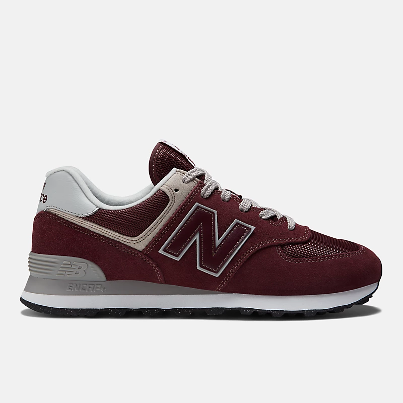 Unisex 574 Core - Bordeauxrood met wit