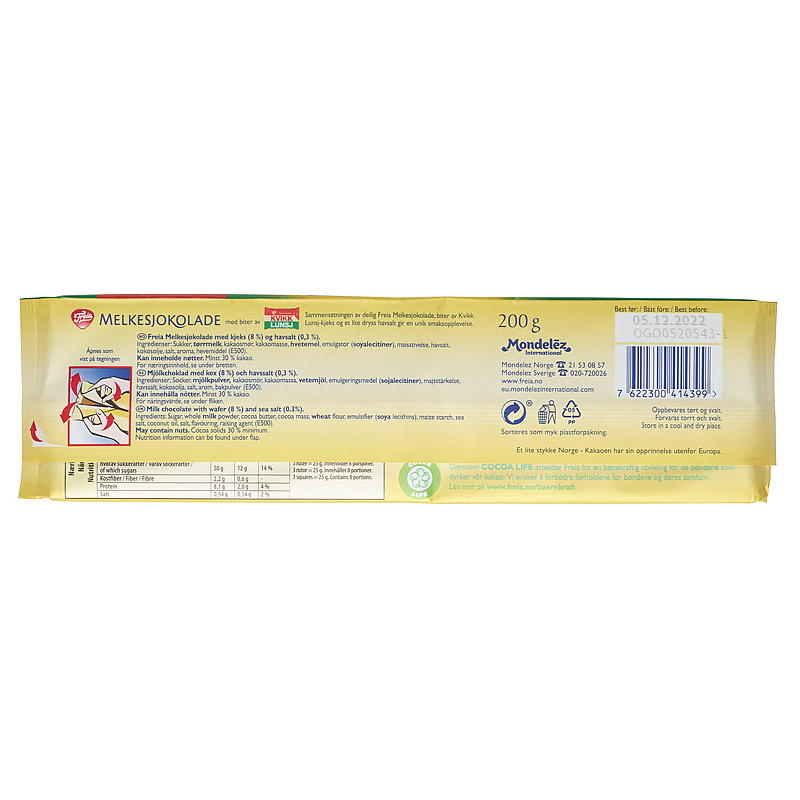 Freia Mjölkchoklad Snabblunch 200 g Freia