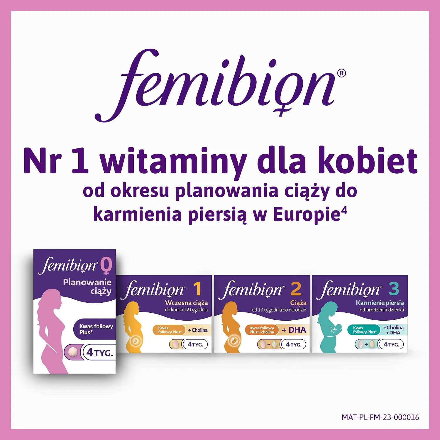 Femibion 0 Planowanie Ciąży, Suplement diety dla kobiet planujących ciążę, Tabletki