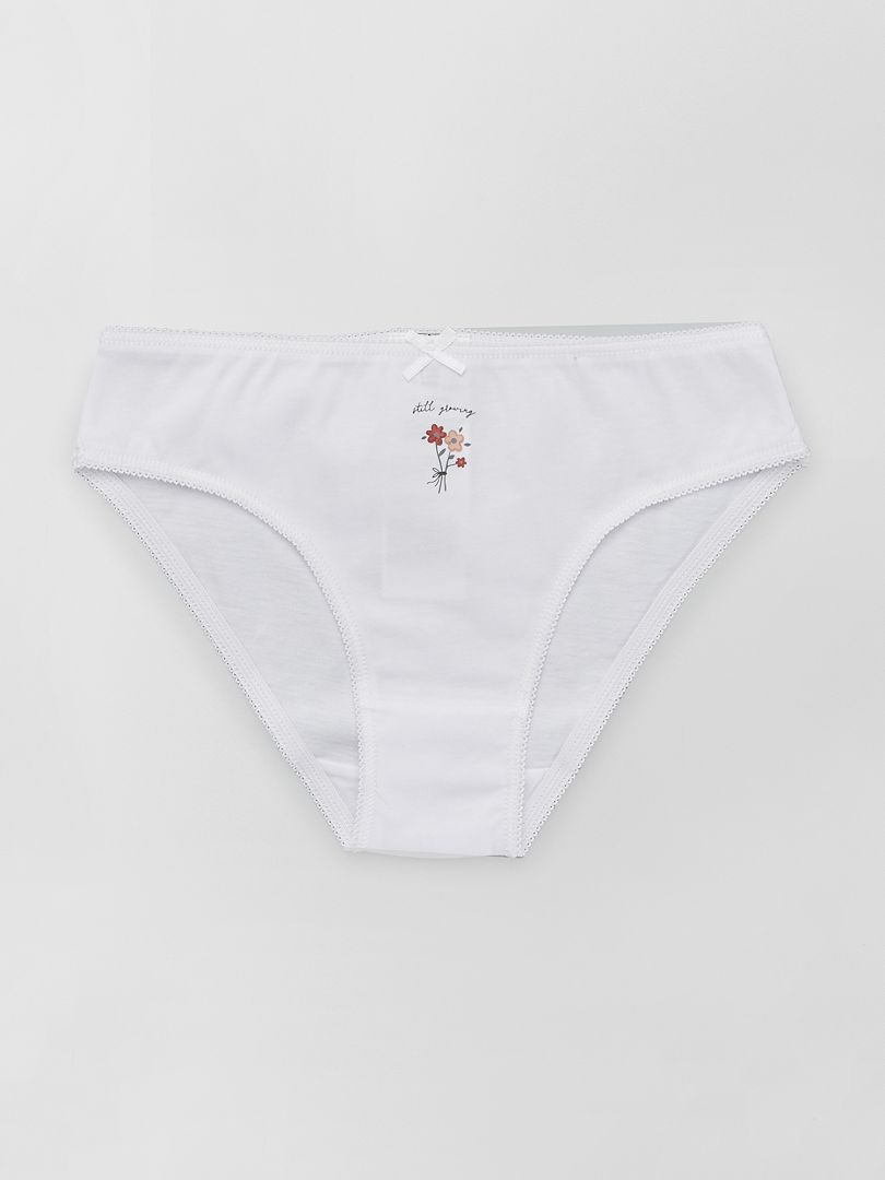 Jersey slips met strikpatroon - Set van 4 - Blauw