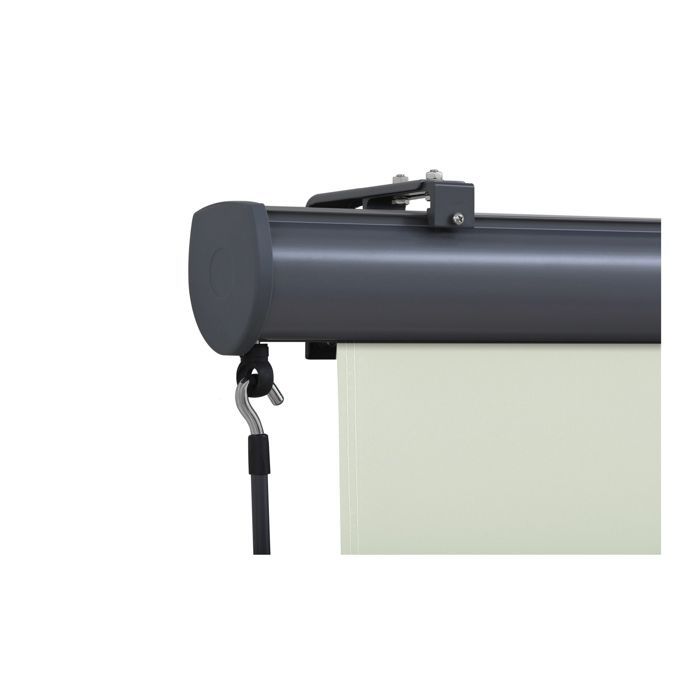 Uitschuifbaar verticaal zonnescherm met cassette en slinger – 1,4 x 2,5 m – Beige doek, grijs frame – Zonwering voor terras