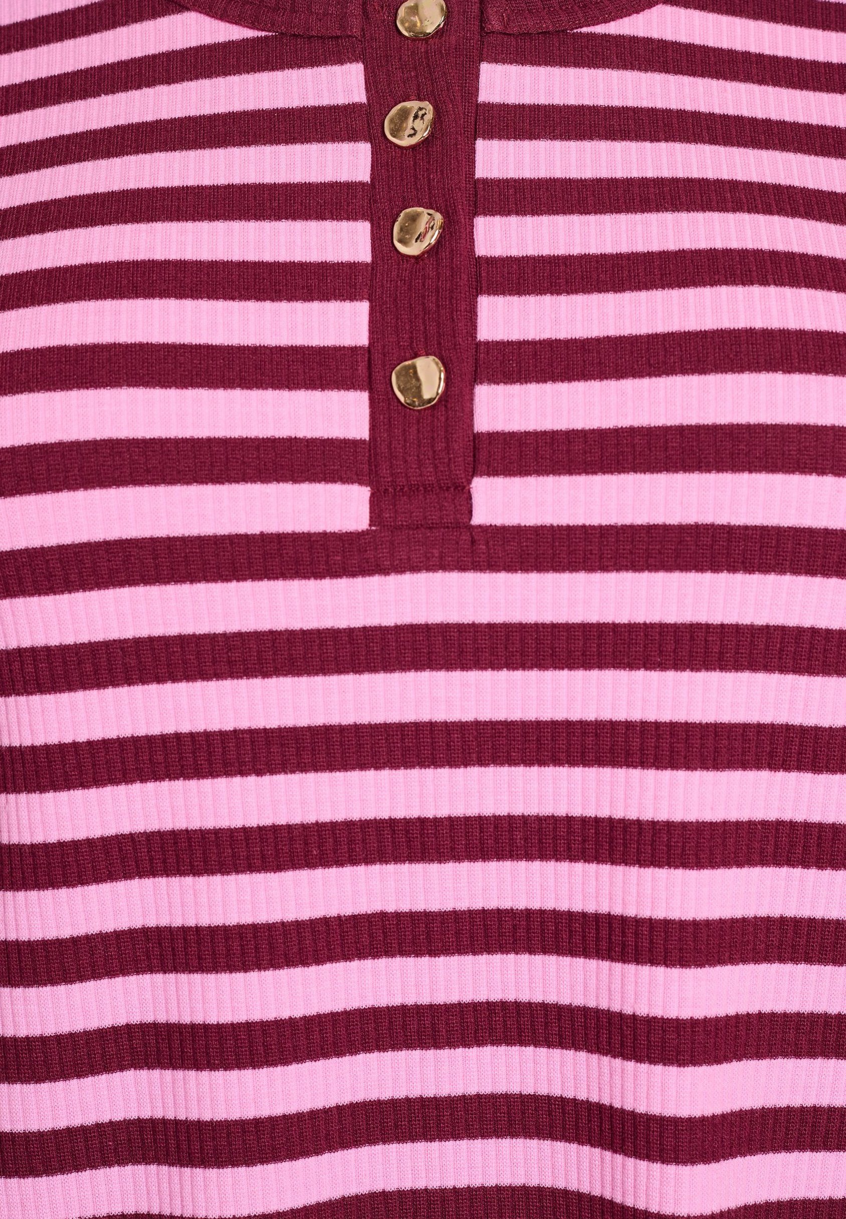 Zizzi STRIPED STRUCTURED - Blusa de manga comprida - rosa claro c martini