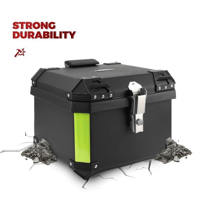 Caja de almacenamiento para motocicleta de 45 litros, caja universal para casco de motocicleta de 45 litros, maleta trasera para equipaje, con cerradura.