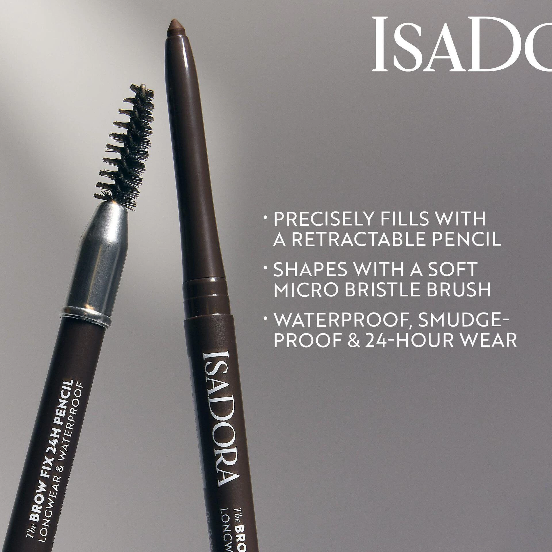 Creion de sprâncene Brow Fix 24H 02 Maro închis - Isadora