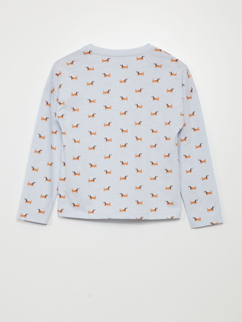 Camiseta com estampa de cachorro - AZUL