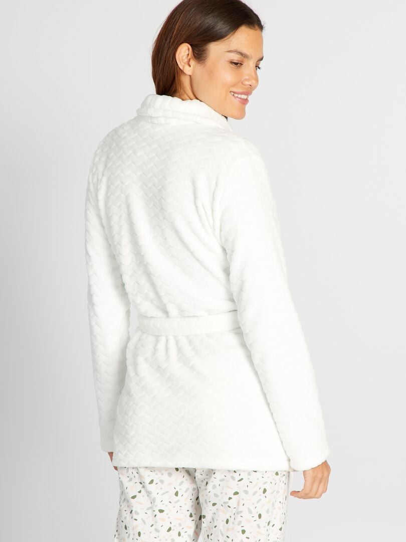 Fleece badjas - Wit