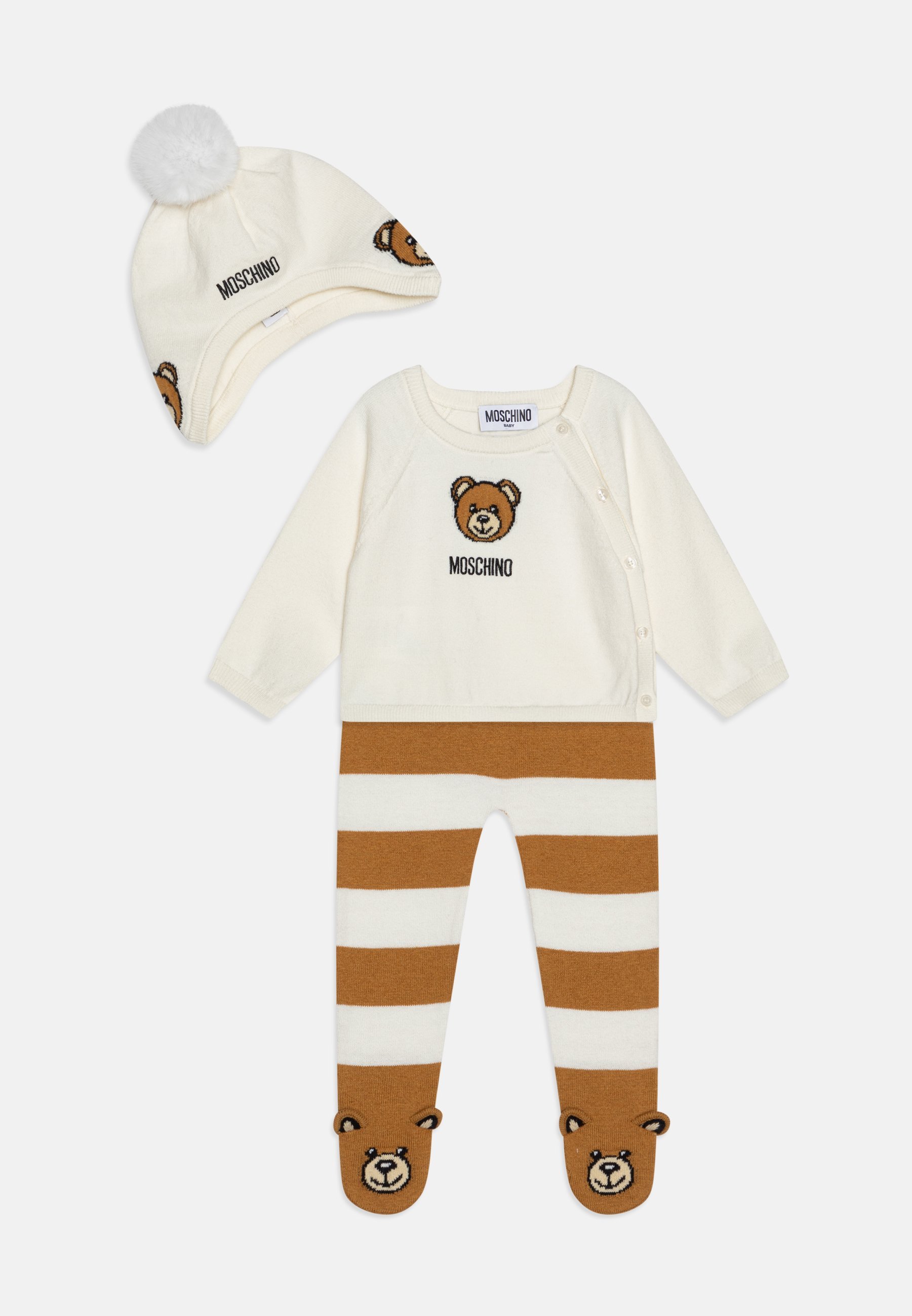 SET UNISEX PER NEONATO MOSCHINO - Berretto - nuvola