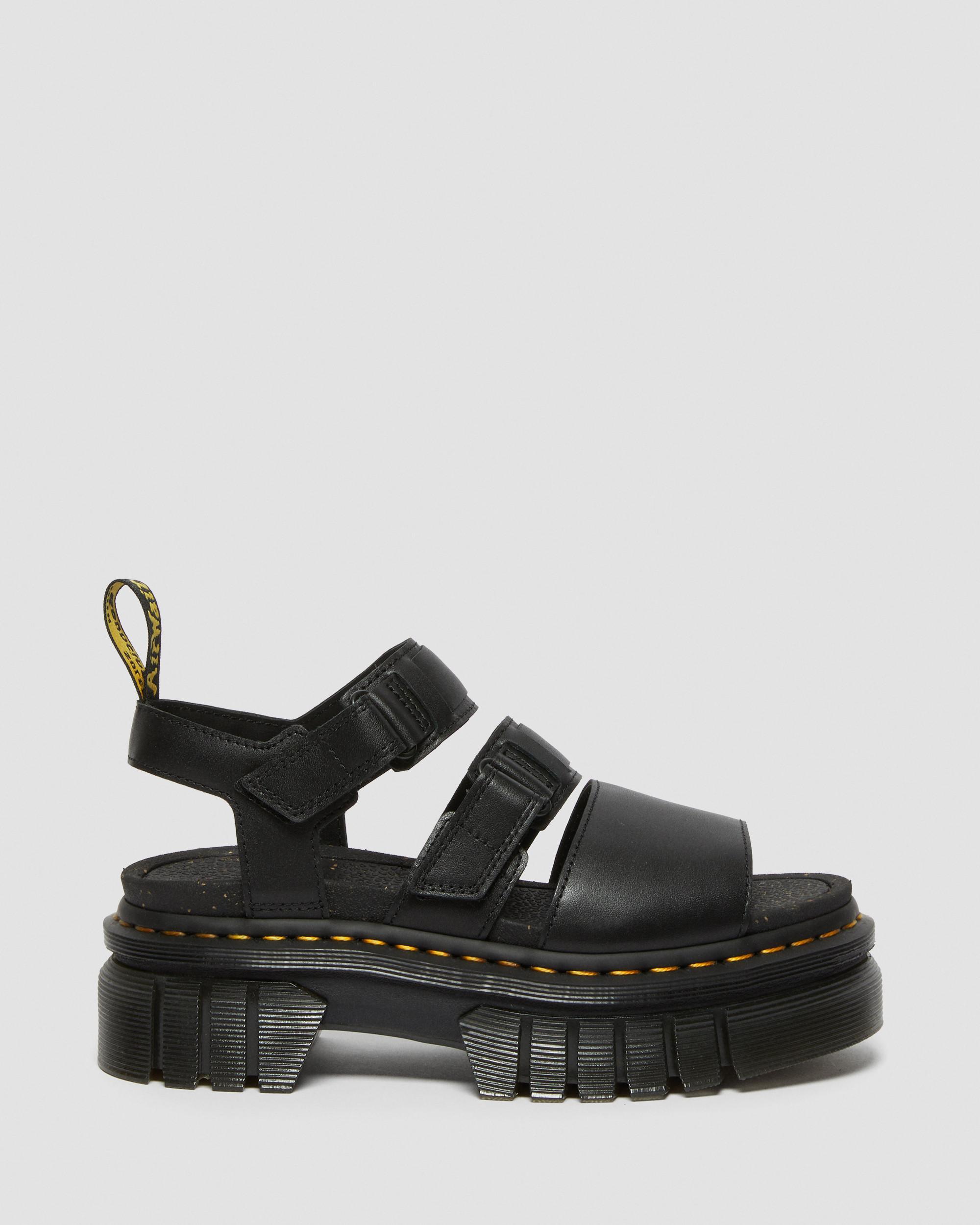 Ricki Nappa Lux Leder Plateausandalen mit 3 Riemen