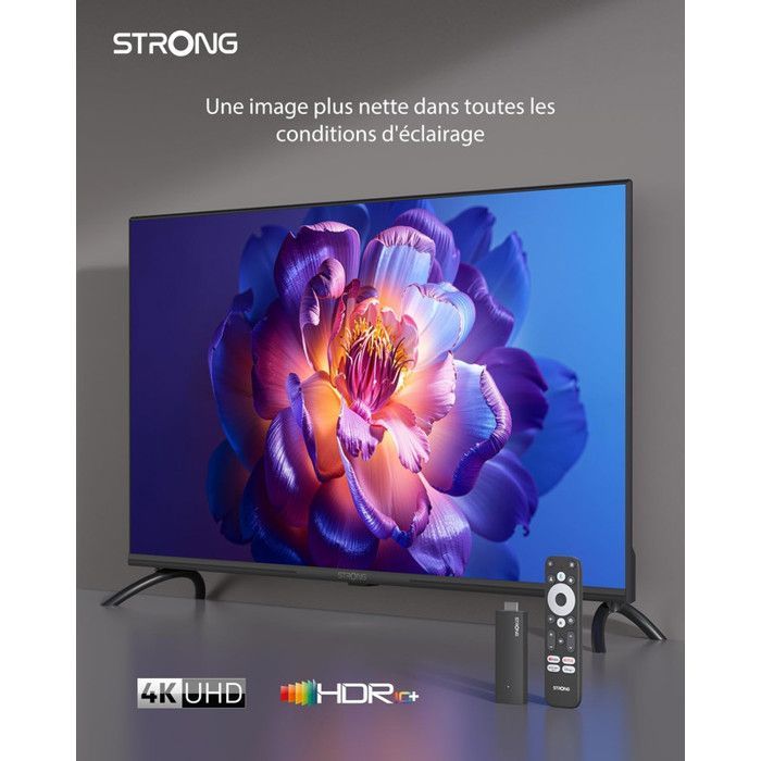 STRONG - SRT 41 - Streaming Box Google TV 4K - Chromecast - Wifi 5 - Bluetooth - Assistant Vocal Google - Dolby Atmos/Vision - HDR