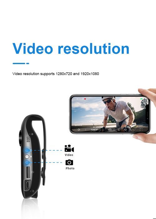 Mini cámara corporal 1080P Full HD, cámara espía oculta, portátil, con clip de bolsillo, grabadora de vídeo de mano.