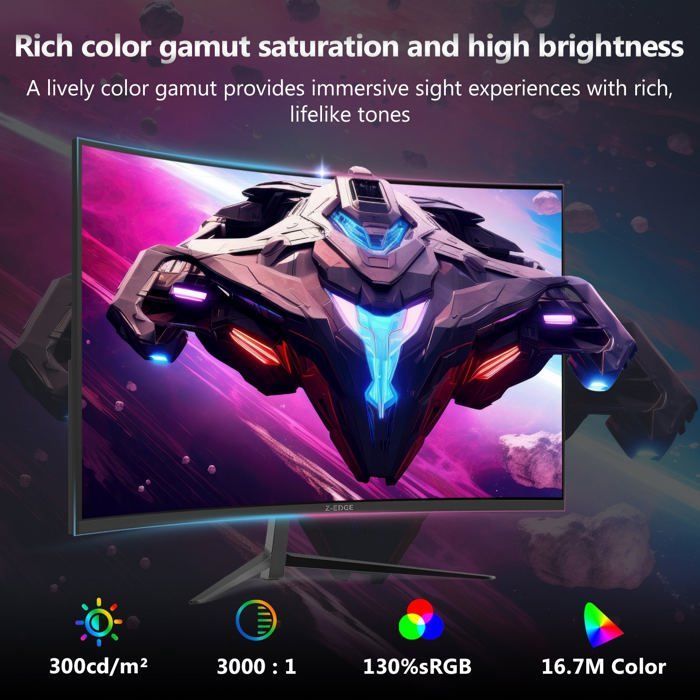 Z-EDGE UG24 Curved PC Gaming Monitor 24