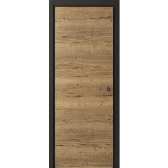 Puerta aislada con marco - OPTIMUM - Premium - Roble auténtico - Apertura a la izquierda / ajustable - Alto 204 x Profundidad 4,4 x Ancho 83 cm
