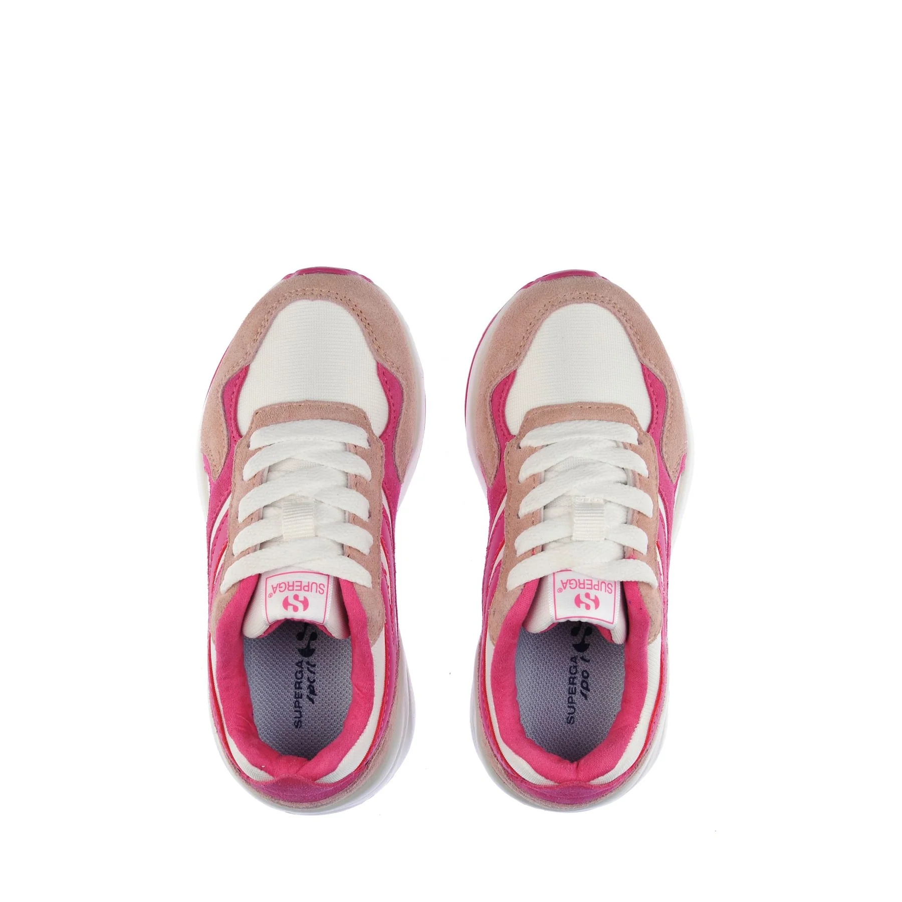 4073 KIDS TRAINING POLY SUEDE-PINK VEILED-WHITE-NEON PINK