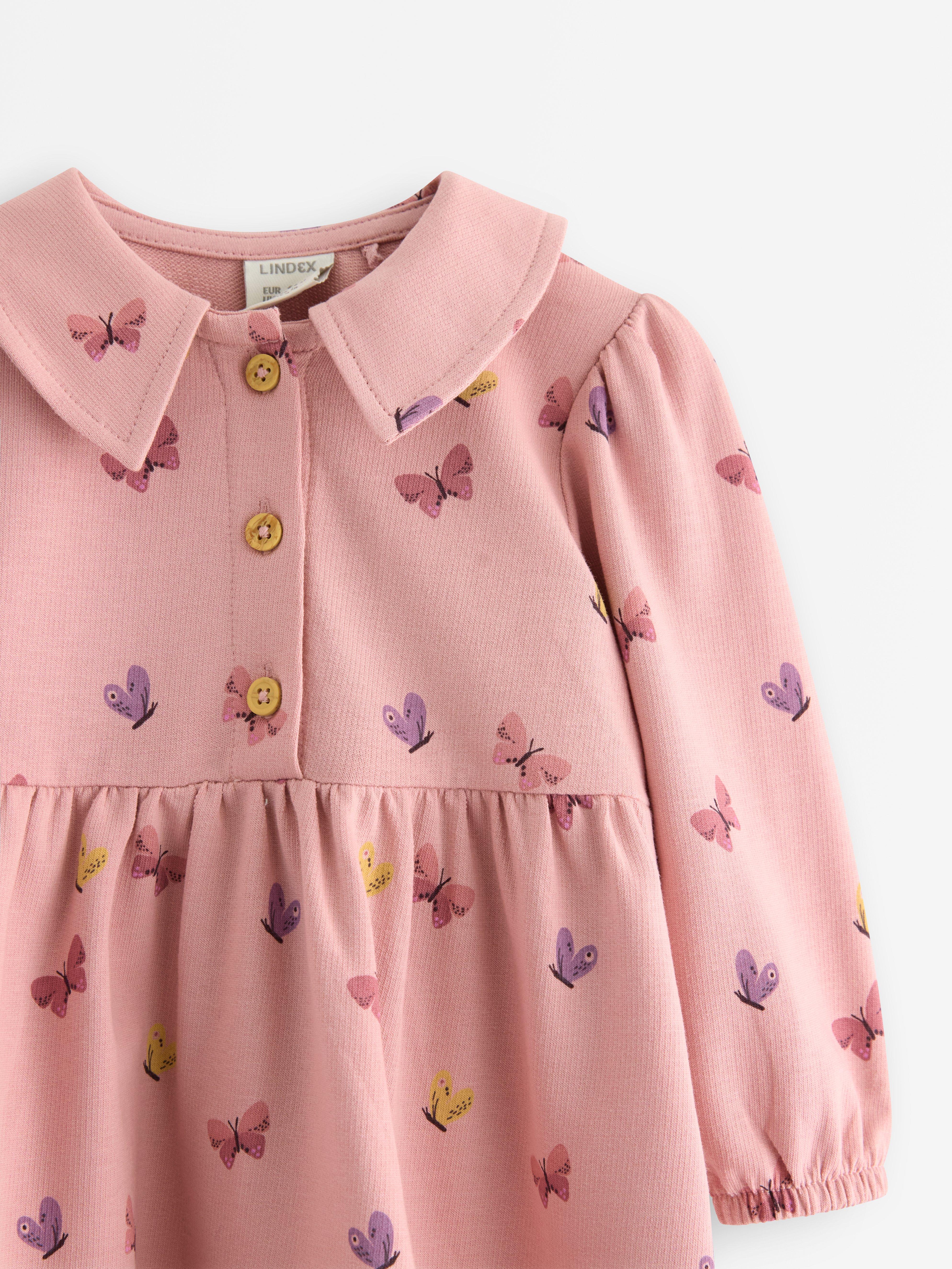 Robe à manches longues rose poudré