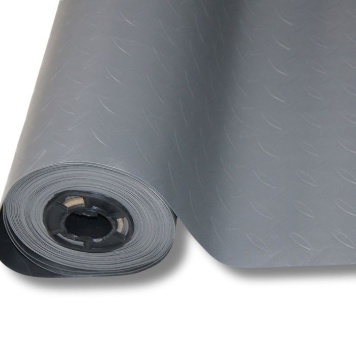 Suelo de PVC | 140x500cm | Gris ranurado | 1mm de espesor | 100% PVC