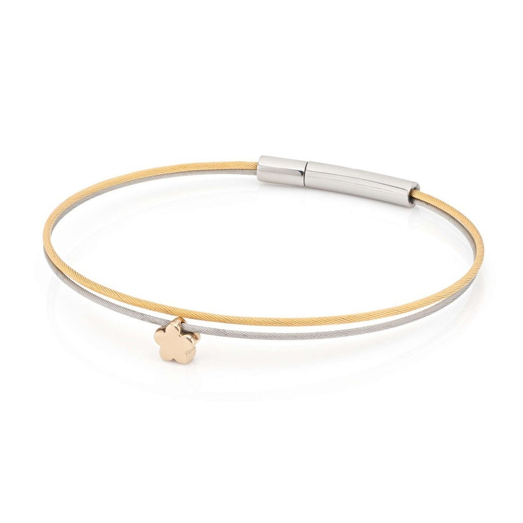 CLIC od Suzanne Armband „Thinking Of You“ mit Blume – Gold- und silberfarben, Größe 18