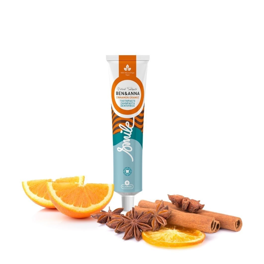 Detská zubná pasta Ben & Anna Smile s fluoridom škorica-pomaranč - 75 ml