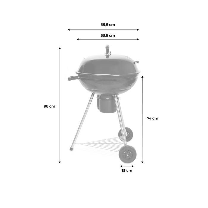 GEORGES Charcoal Ball Barbecue, Grill and Smoker Ø57cm with Wheels