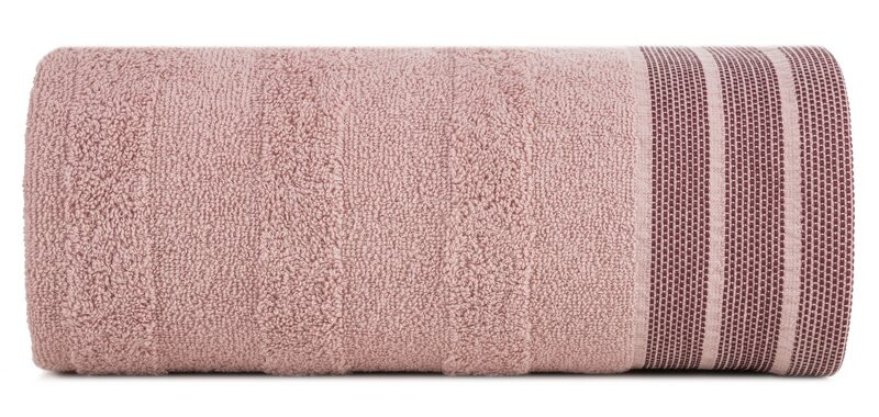 Ręcznik Pati 70x140 pudrowy różowy pasy frotte 500g/m2