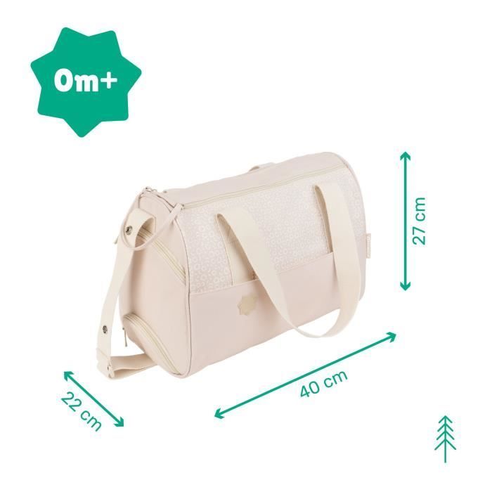 Bolso cambiador Badabulle Pocketstyle - Incluye cambiador, funda aislante, neceser y enganches para cochecito - Color crema y rosa claro