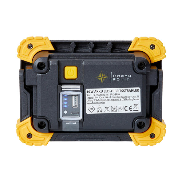 Lampă de lucru cu LED de 10 W, alimentată cu baterii, reglabilă intensitatea luminii