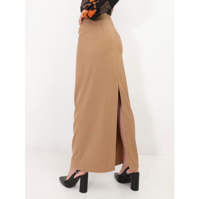 Jupe longue et droite avec une fente à l'arrière. pour femme - Jupes - La Modeuse