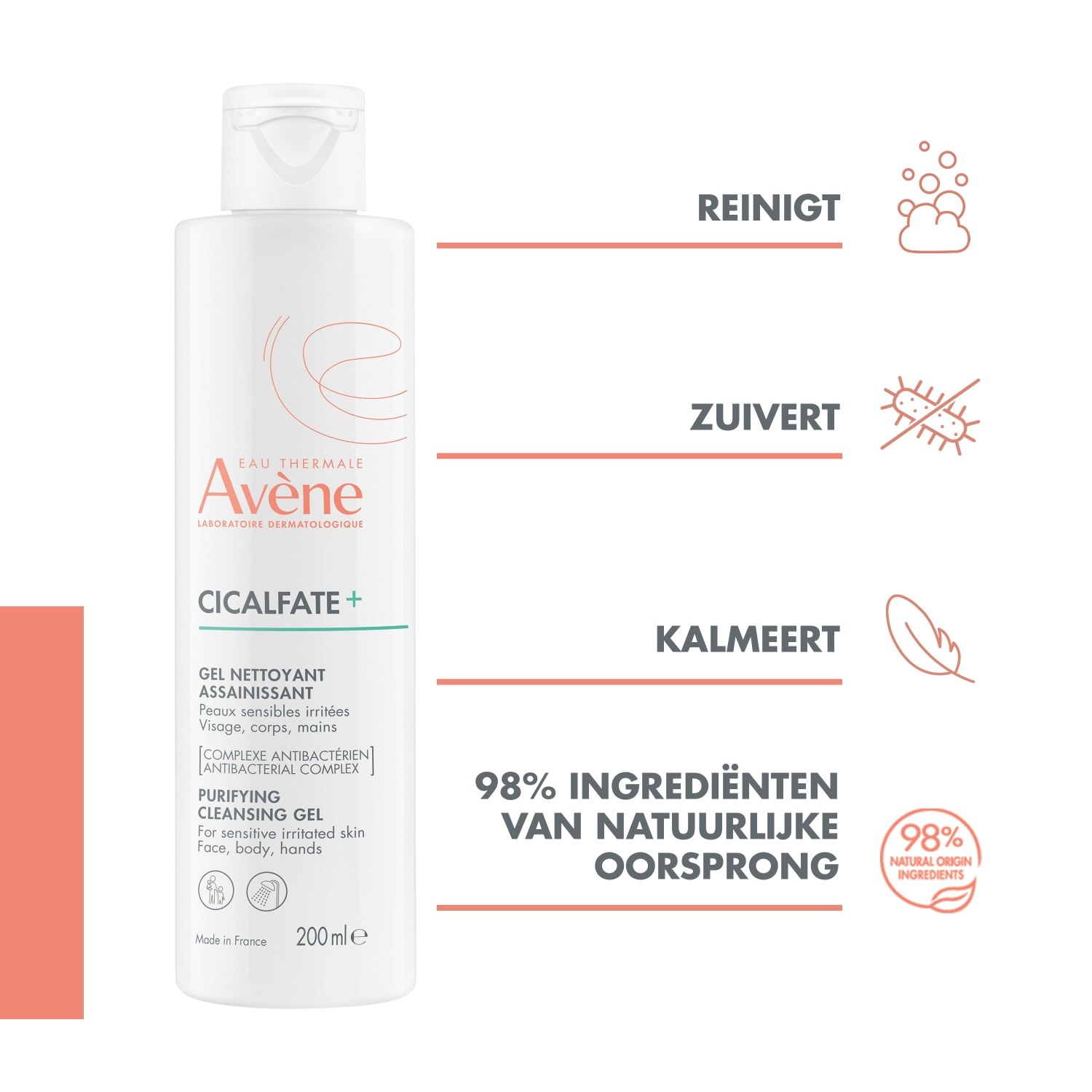 Avène Reinigungsgel Cicalfate + valomasis valomasis gelis - 200 ml