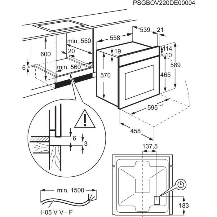 Four encastrable multifonction pyrolyse - ELECTROLUX - COH4P06BX3 - Inox - Anti-trace - Porte froide - 25 programmes de cuisson