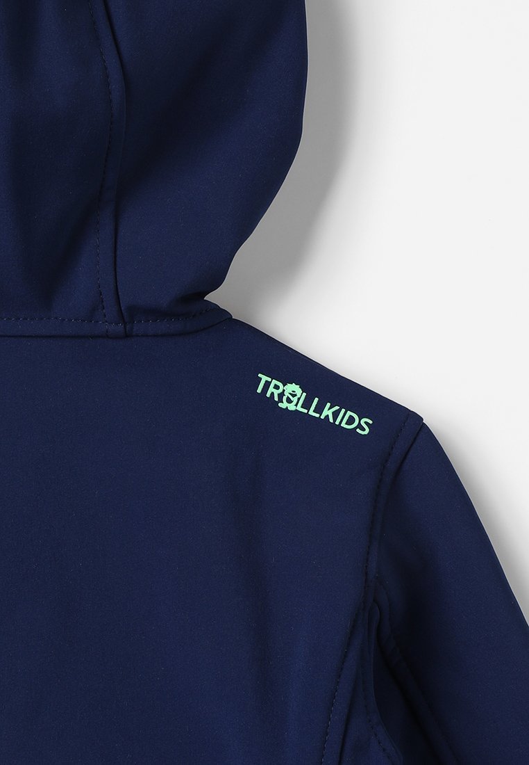 TROLLKIDS KIDS TROLLFJORD UNISEX - Giacca softshell - blu navy verde chiaro